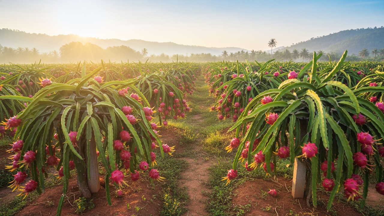 Inside the Farm: Growing Vibrant Dragon Fruit | From Exotic Cactus Bloom to Superfood