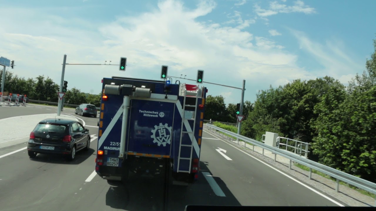 THW Kolonnenfahrt über die Autobahn A5 zwischen Achern und Lahr - Teil 3 von 3