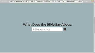 Central Baptist Worship September 7, 2025