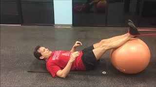 Stability Ball Hamstring Curls - With Exercise Band