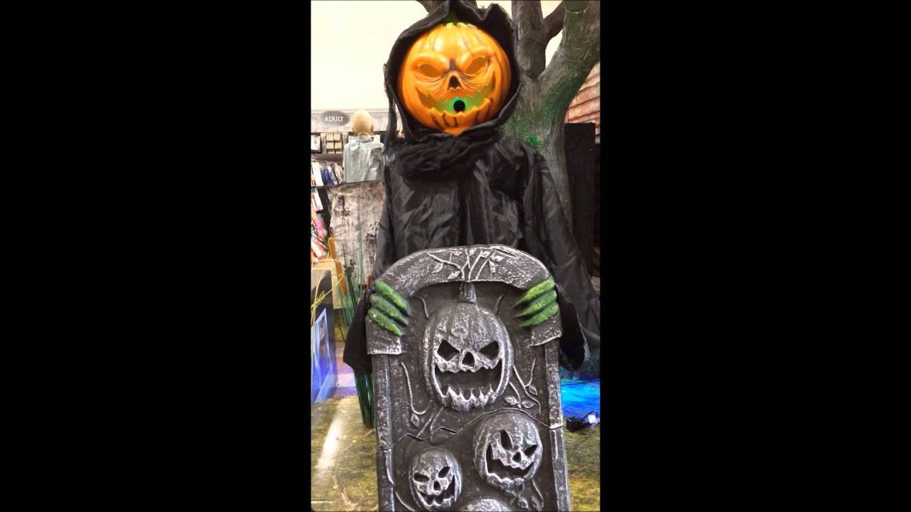 Spirit Halloween Pumpkin Guardian Grave With Fog YouTube