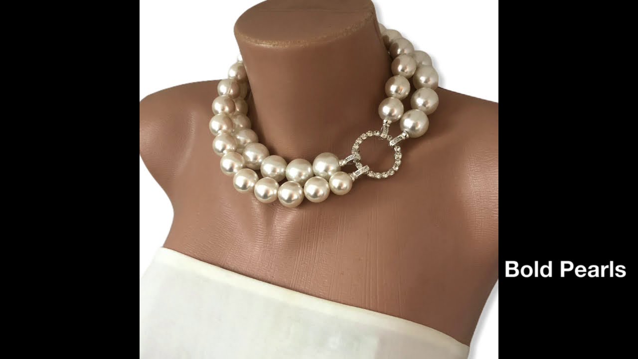 HANDMADE BOLD BRIDAL PEARL NECKLACES