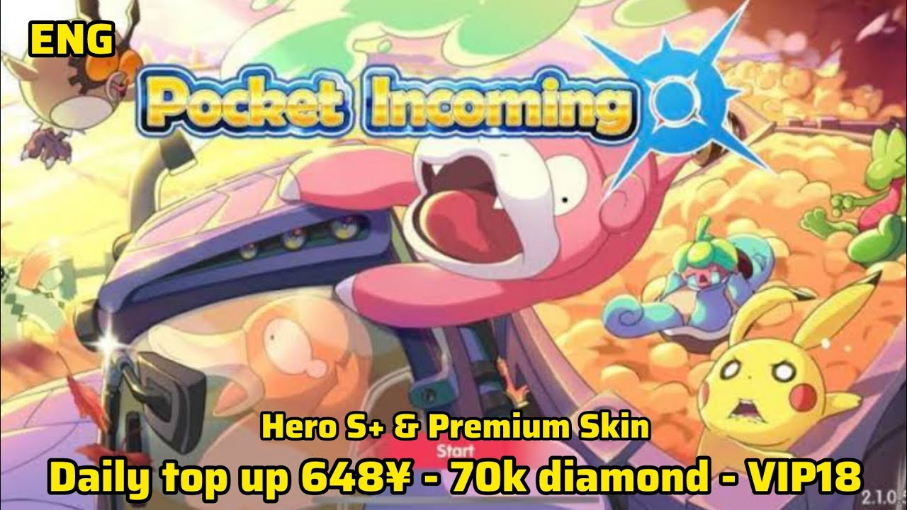 Pocket incoming Private Server - Daily top up 648¥ - 70k diamond - VIP18 ( X7Game )