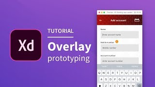 Adobe XD Tutorial | How to use overlays in prototyping