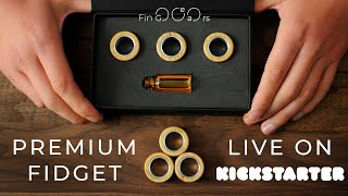 PREMIUM FIDGET. Silver and Wooden magnetic rings by FinGears