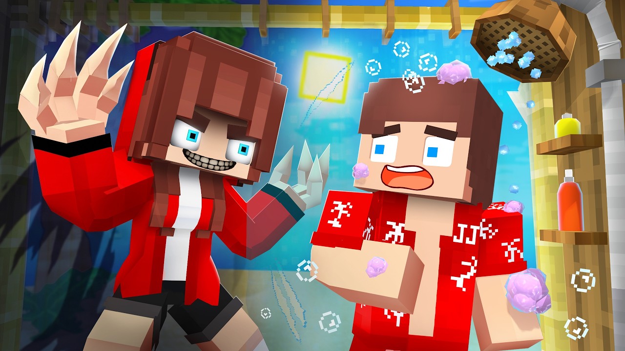 JJ and CRAZY Girl STALKER - Maizen Minecraft Animation