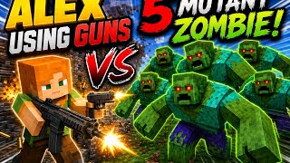 5 Mutant Zombies vs Me in a Locked Arena! Minecraft Gun Battle screenshot 1