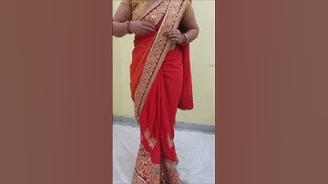 Border saree draping parfectly for beginners 😍✨❤️#saree#sareedraping #viralshort  #trending #viral