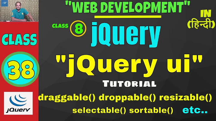 jQuery UI tutorial in Hindi || Draggable() Droppable() Resizable() Selectable() Sortable()  etc.