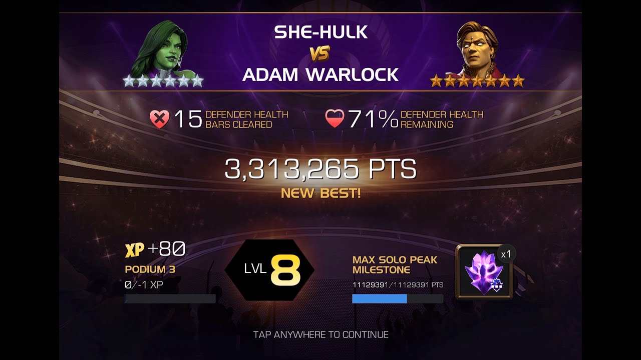 6 Star She-Hulk vs Adam Warlock - MCOC Alliance Coliseum