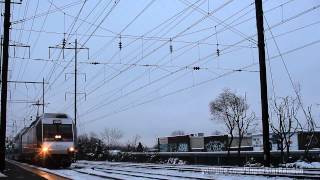 Amtrak & NJ Transit Train Action during Ice Storm
