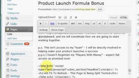 WordPress Google Website Optimizer Multivariate Splittest...