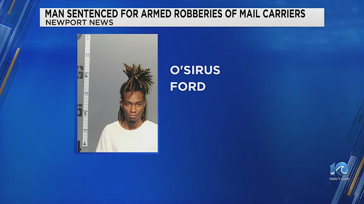 Chesapeake man sentenced for role in robberies of USPS mail carriers