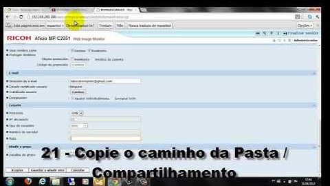 CONFIGURANDO SMB - SCAN TO FOLDER(PASTA) - RICOH