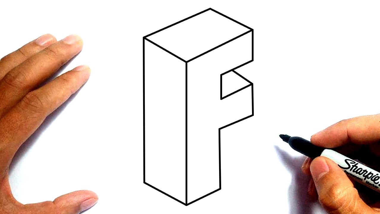 How To Draw A Letter F in 3D Step By Step Draaw Arts YouTube