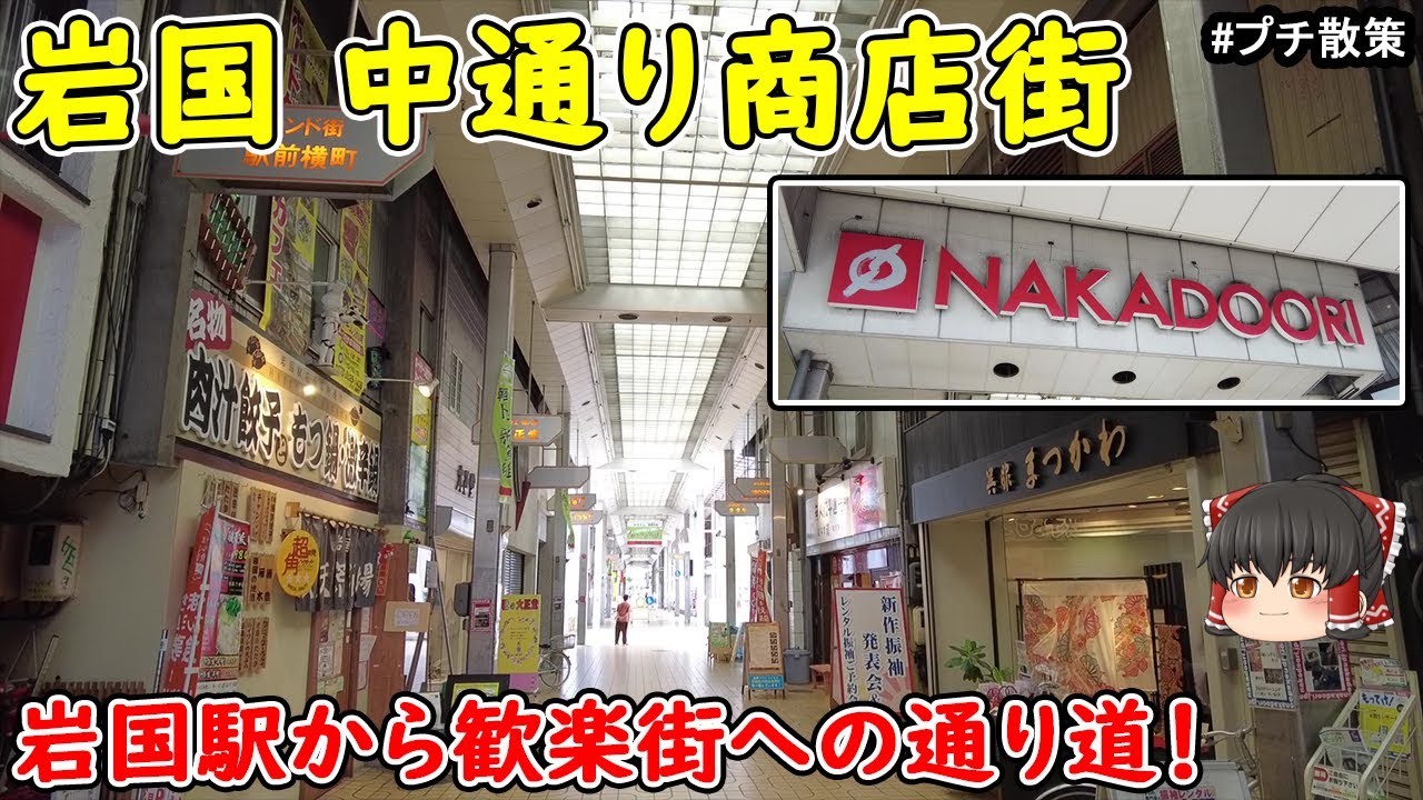 【山口県岩国市のアーケード街】「中通り商店街」を歩く！歓楽街への通り道。ニチイ岩国店があった場所。居酒屋多め。(プチ散策/岩国・中通り商店街)