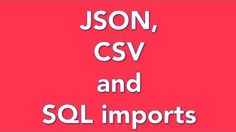 Import and export CSV data with mySQL