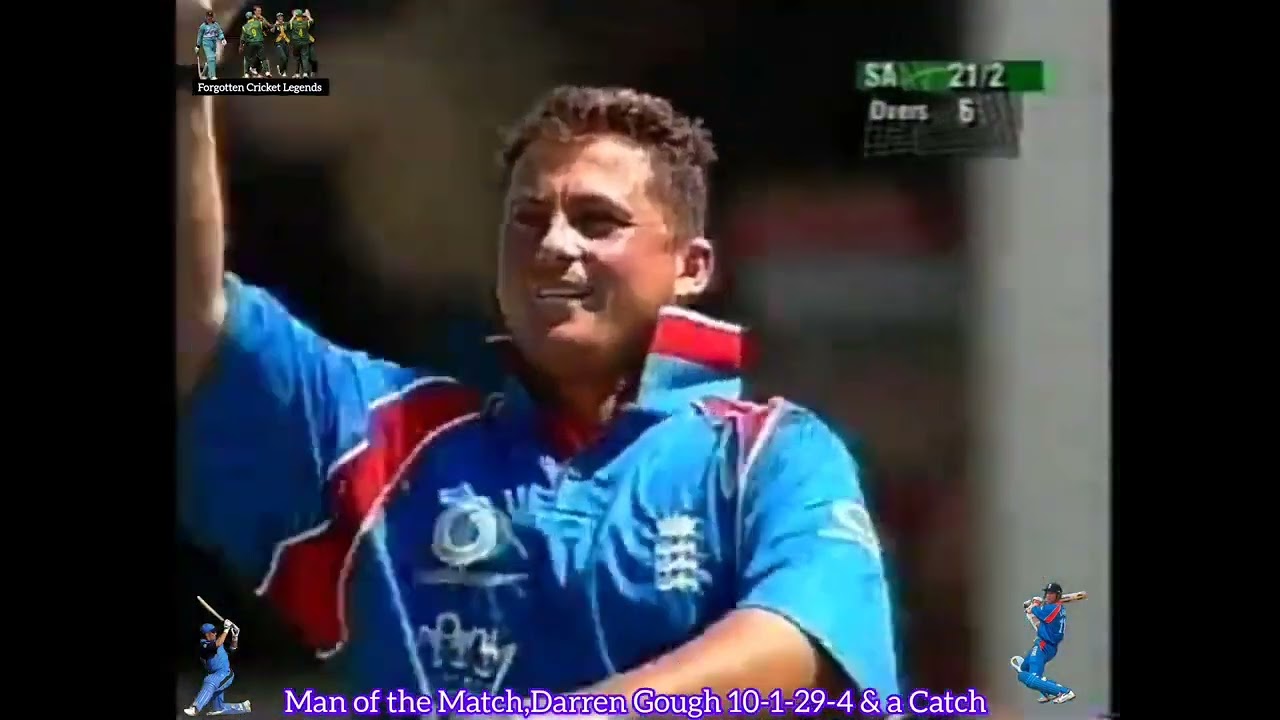 Darren Gough Fast Bowling display rattling the Top order of RSA Batting line up @ Bloemfontein 2000