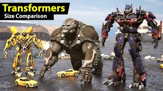 Transformers Characters Size Comparison