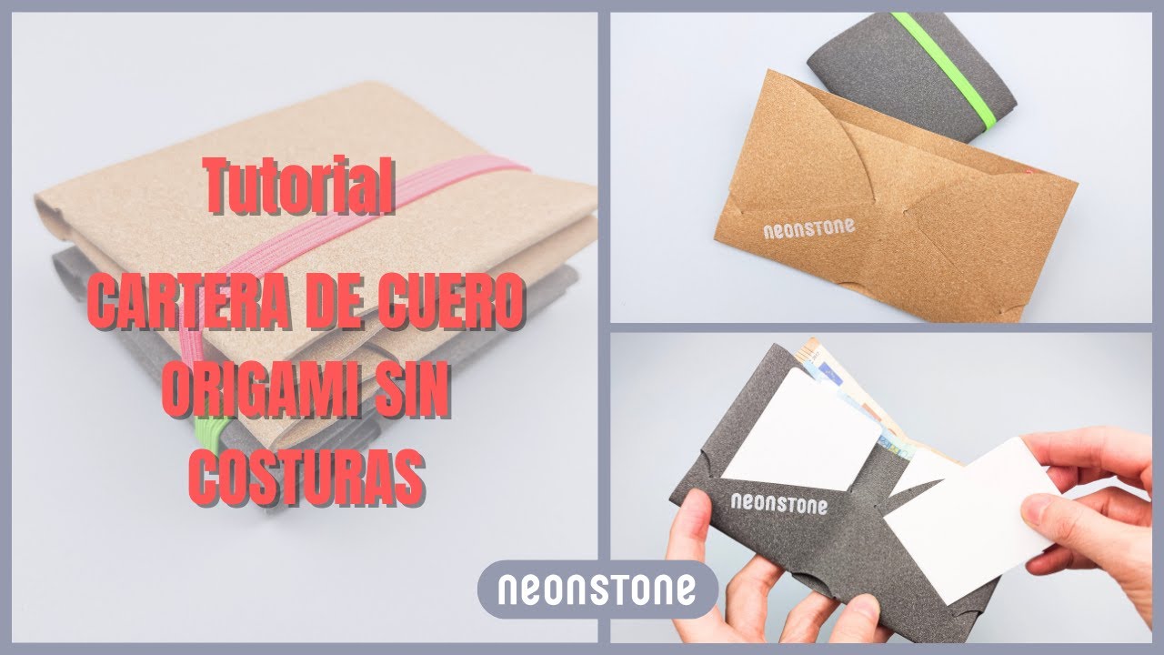 Cómo crear una cartera de cuero sin costuras con patrón PDF: Tutorial paso a paso. Cartera Origami.
