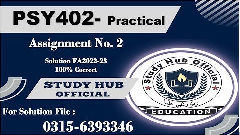 PSY402 Practical assignment 2 fa2023