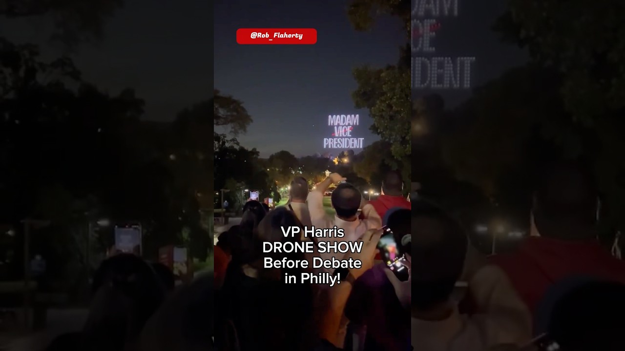 WHOA!! VP Harris SURPRISE DRONE SHOW in Philly Before Debate!