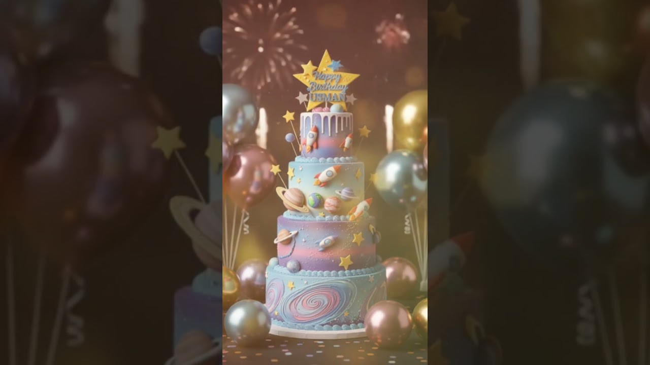Usman's Out-of-This-World Space Birthday Cake! 🚀🌌 | 3-Tier Galactic Celebration