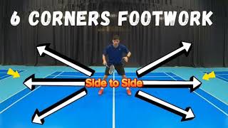 Basic 6 Corners Footwork of Badminton