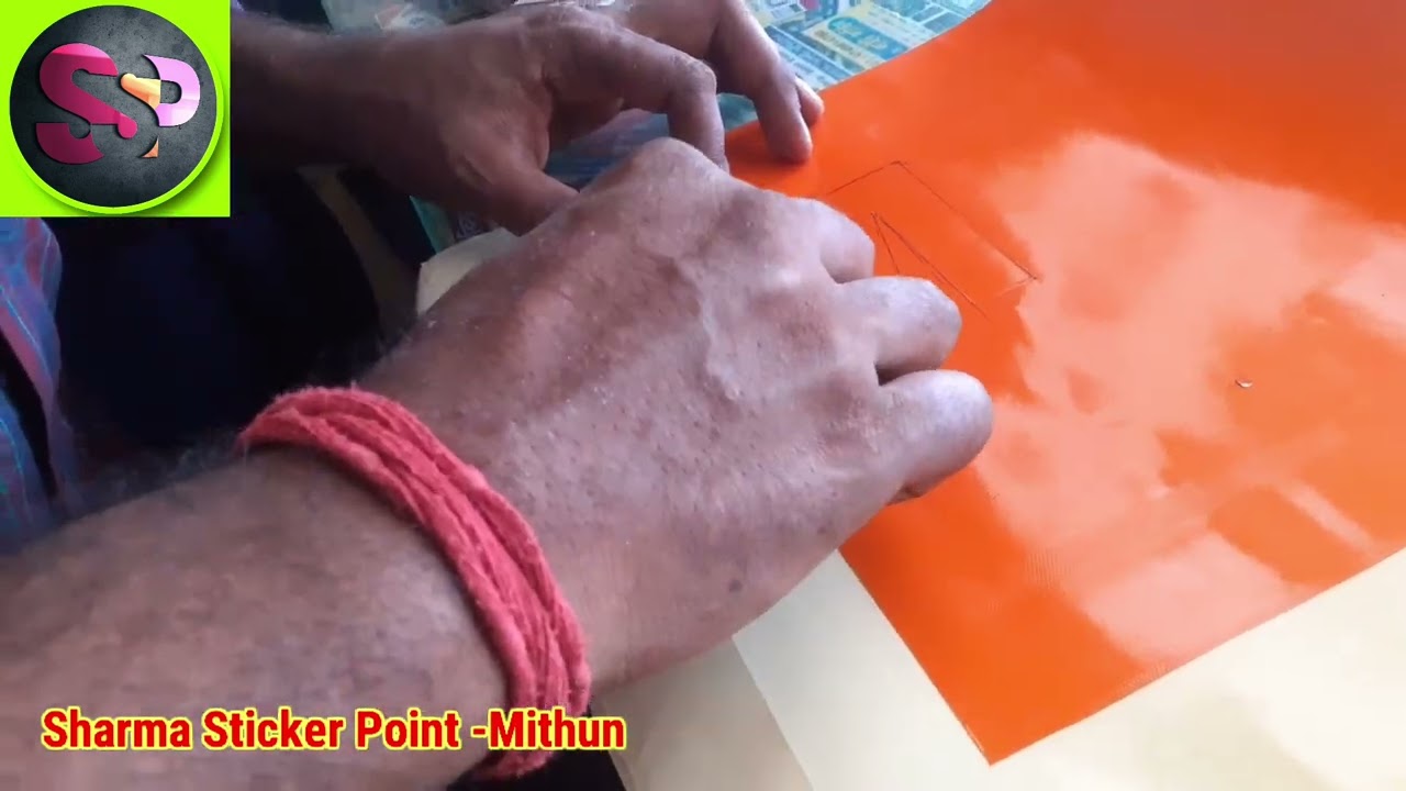 How To Hand Cut Radium Sticker @ Sharma Sticker Point -Mithun| letter Chatting Work