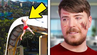MrBeast went down the SCARIEST water slide..