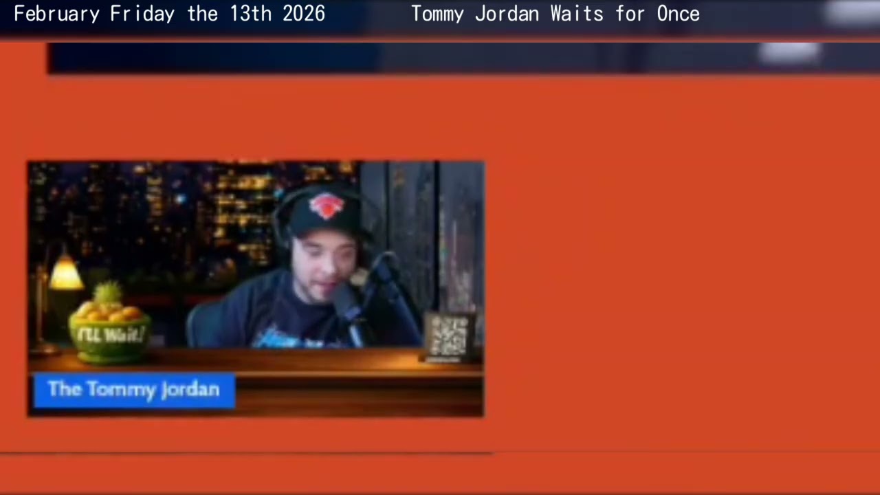 Tommy Jordan Waits for Once (Waits to prepare for his comedy set at Rodney's in 2 days that is)