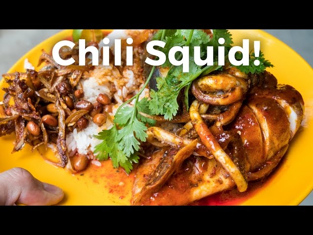 Delicious Chili Squid at Whampoa Food Market | Mark Wiens