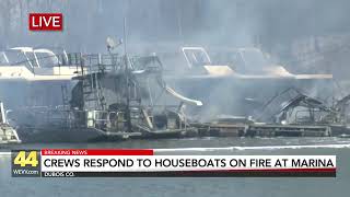 Crews Respond to Large Houseboat Fire at Hoosier Hills Marina in Dubois Co.