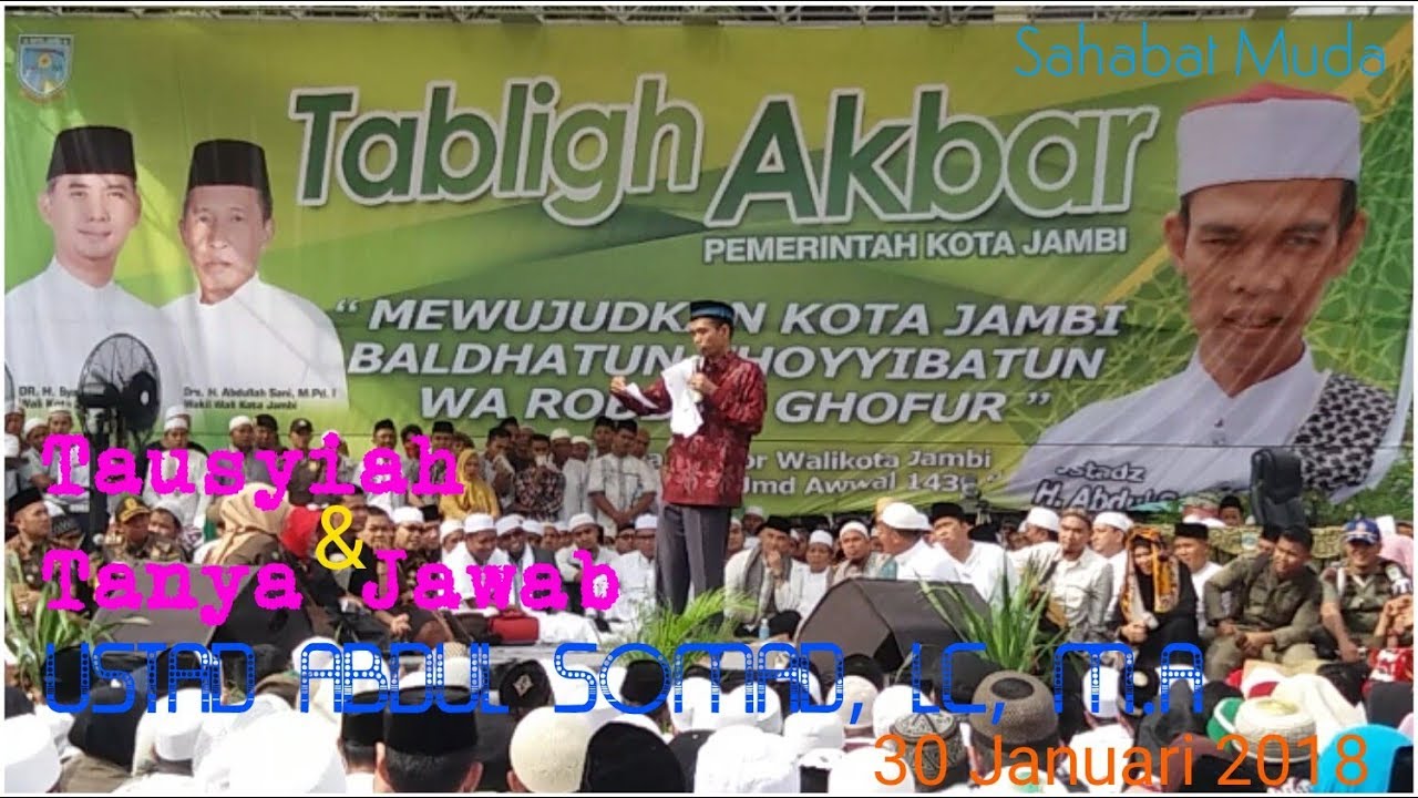 Video FULL Tausiyah & Tanya jawab Ustad Abdul Somad, Zuhur 30 Januari 2018 di Lap. Walikota Jambi