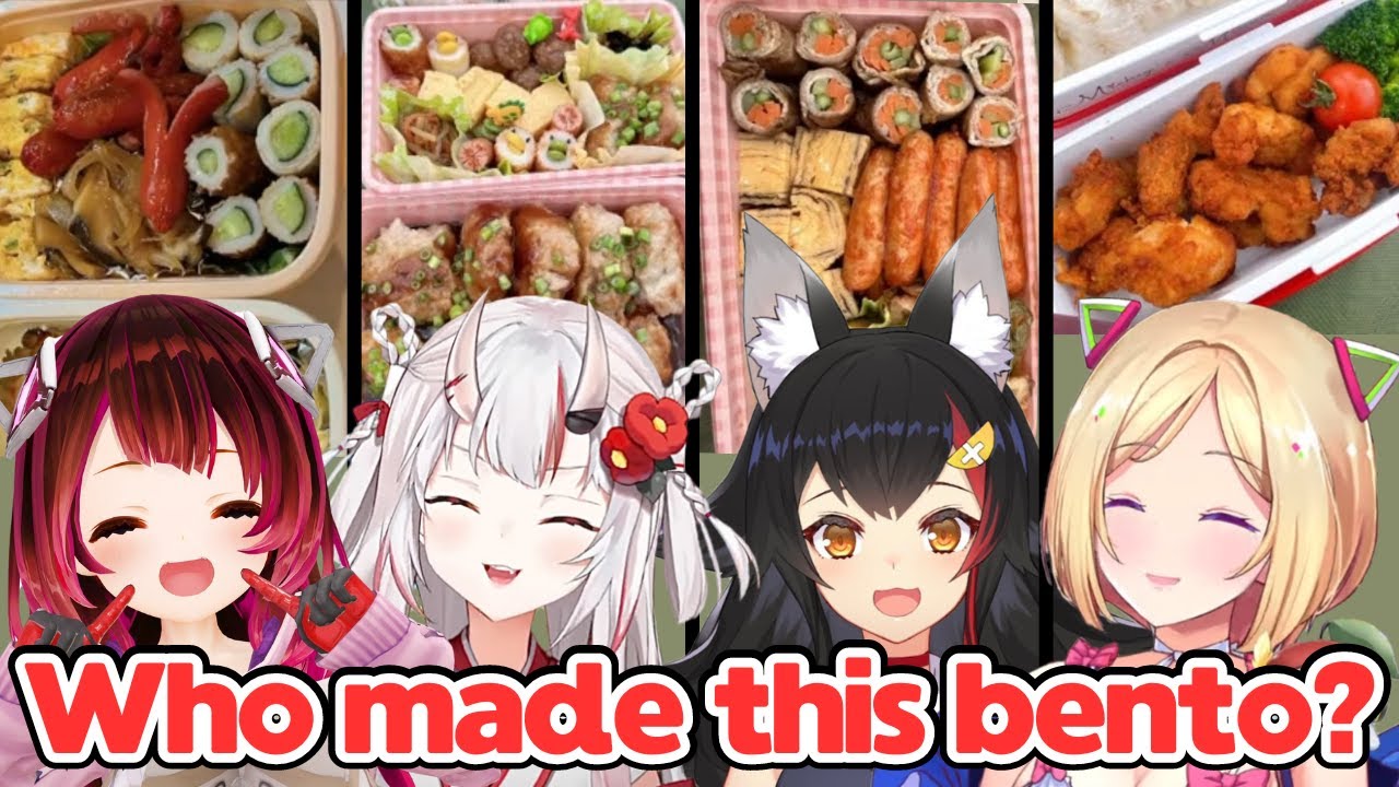Who Made This Bento? Ayame, Mio, Roboco & Akirose Show Off Their Unique Bentos[Hololive/Eng+JpSub]