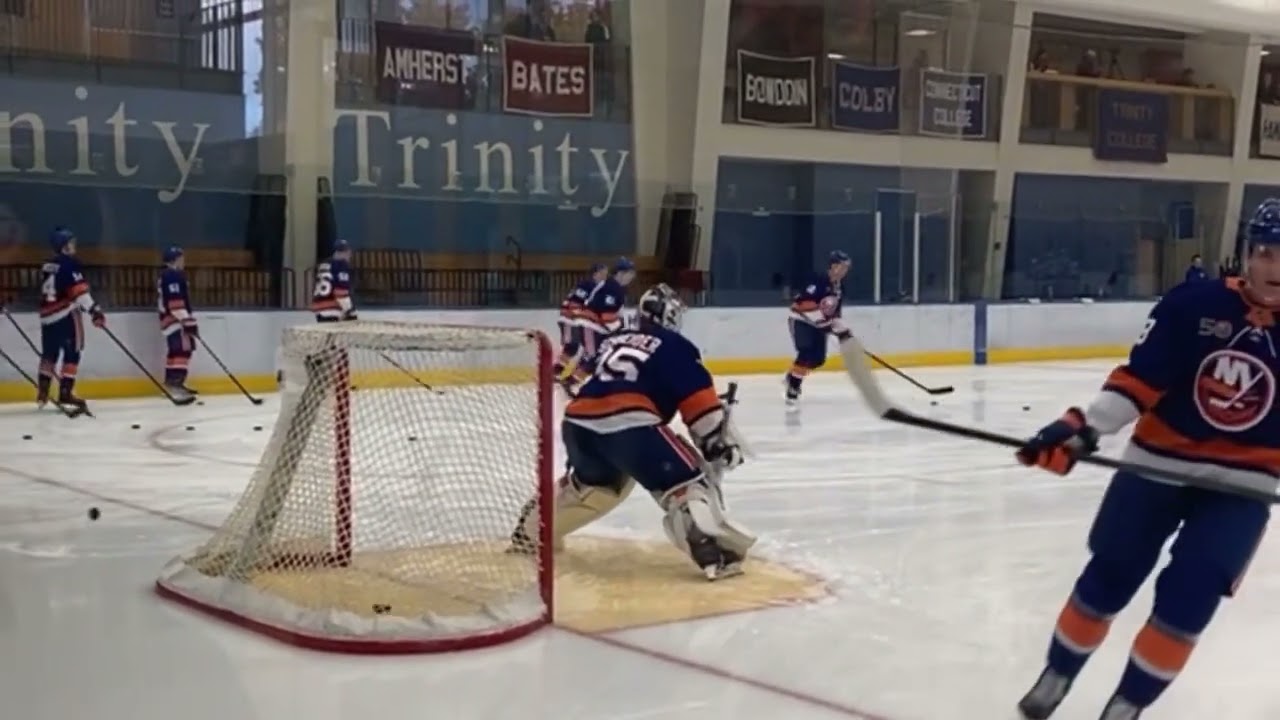 Jakub Skarek and Cory Schneider warmups against Hartford Wolfpack October 7th 2022