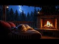 Fireplace Glow 🔥 Heavy Rain & Thunderstorm Night ⚡ | Deep Sleep (8 Hours)