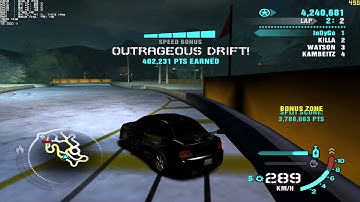 NFS Carbon Drift Kings Park 2 laps lancer