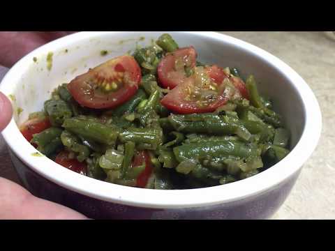Салат с стручковой фасолью и томатами (მწვანე ლობიო და ტომატი)