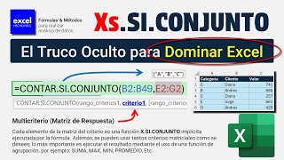 El Truco Oculto de las X.SI.CONJUNTO que Hará que Domines Excel Hoy