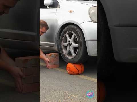 Can a Basketball Actually Lift a Car? 🏀🚗 #Test #Engineering #Mechanic #Experiment