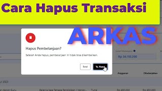 CARA HAPUS :  [ Pembelanjaan / TrAnSaKsI  Pada BKU arkas 4 ]