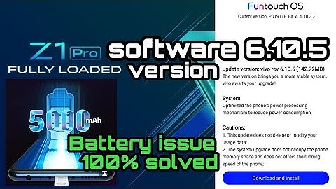 VIVO Z1 Pro software update version 6.10.5 September, 2020