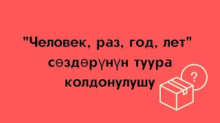 &quot;Человек, раз, год, лет&quot; сөздөрүнүн туура колдонулушу