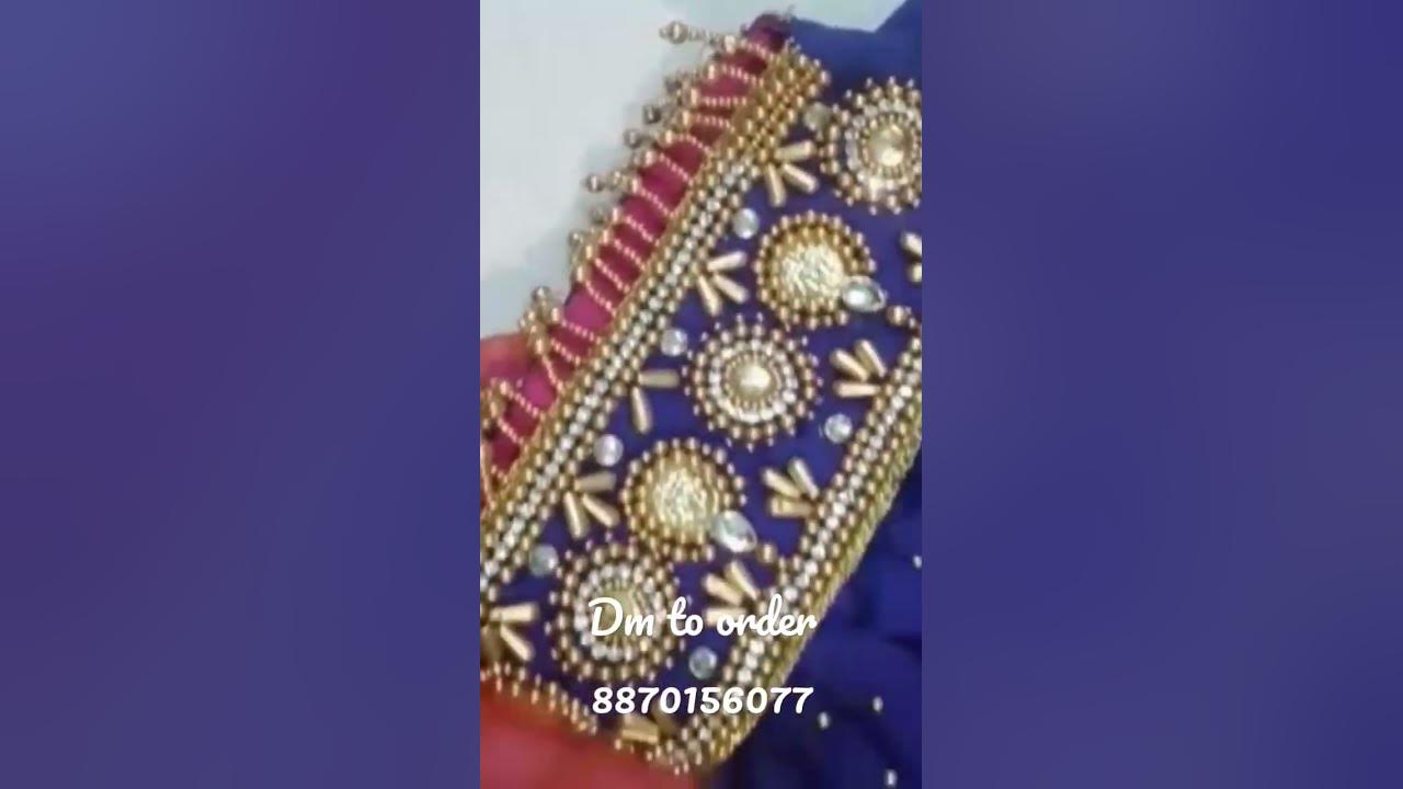 puff sleeve Aari work blouse Grand work YouTube