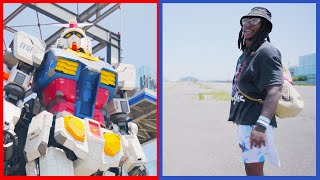 Jamaal Williams checks out world’s largest mobile Gundam in Japan!