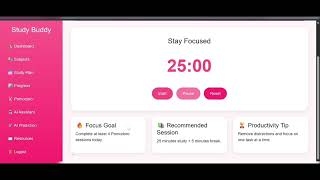 Study Buddy Android App | Django + WebView | Student Study Planner | UniqueWeb screenshot 2