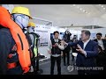 Eng cc safeware demonstrates wearable airbag system in front of the president of south korea