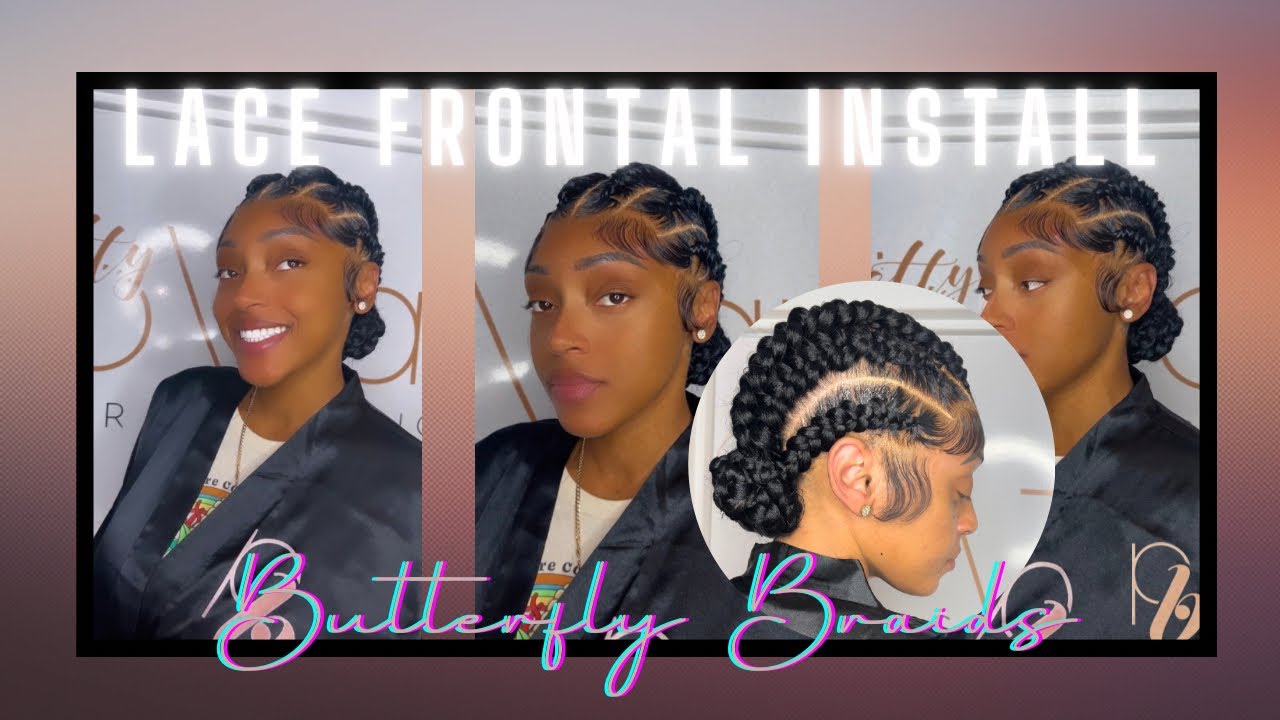 Frontal Braids Tutorial - Butterfly Braids Edition || Beginner friendly