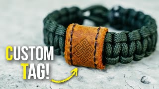 Making A LEATHER Bracelet Tag | HOW TO | Paracord Bracelet